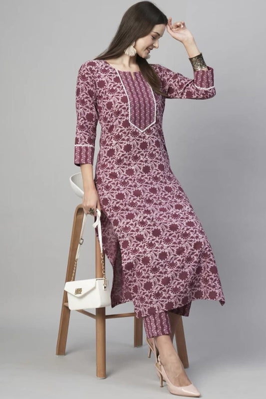 Viscose Rayon Cotton Blend straight Printed Kurti