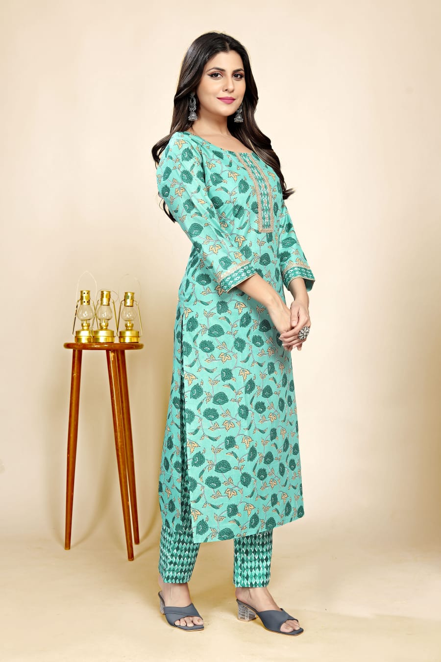 Women's Printed Cotton kurta With pant