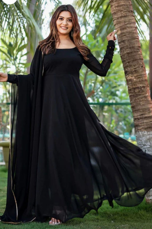 Black Simple flair gown