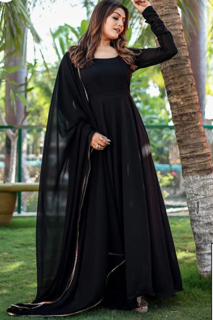 Black Simple flair gown