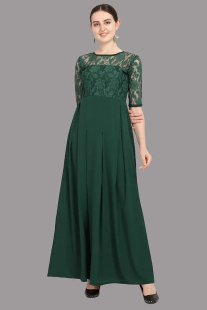 Green Fancy maxi dress