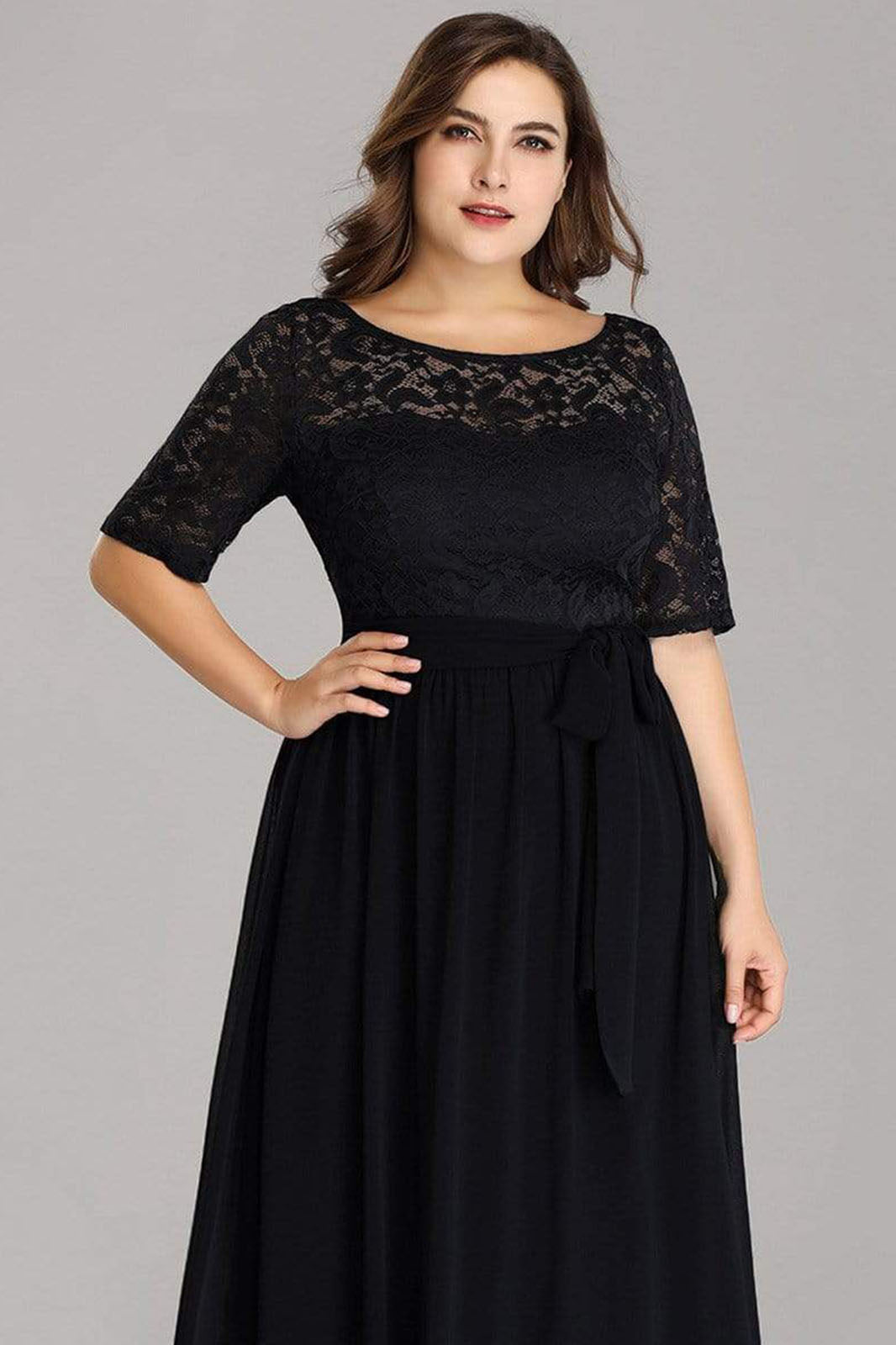 Black Fancy Georgette Long Gown