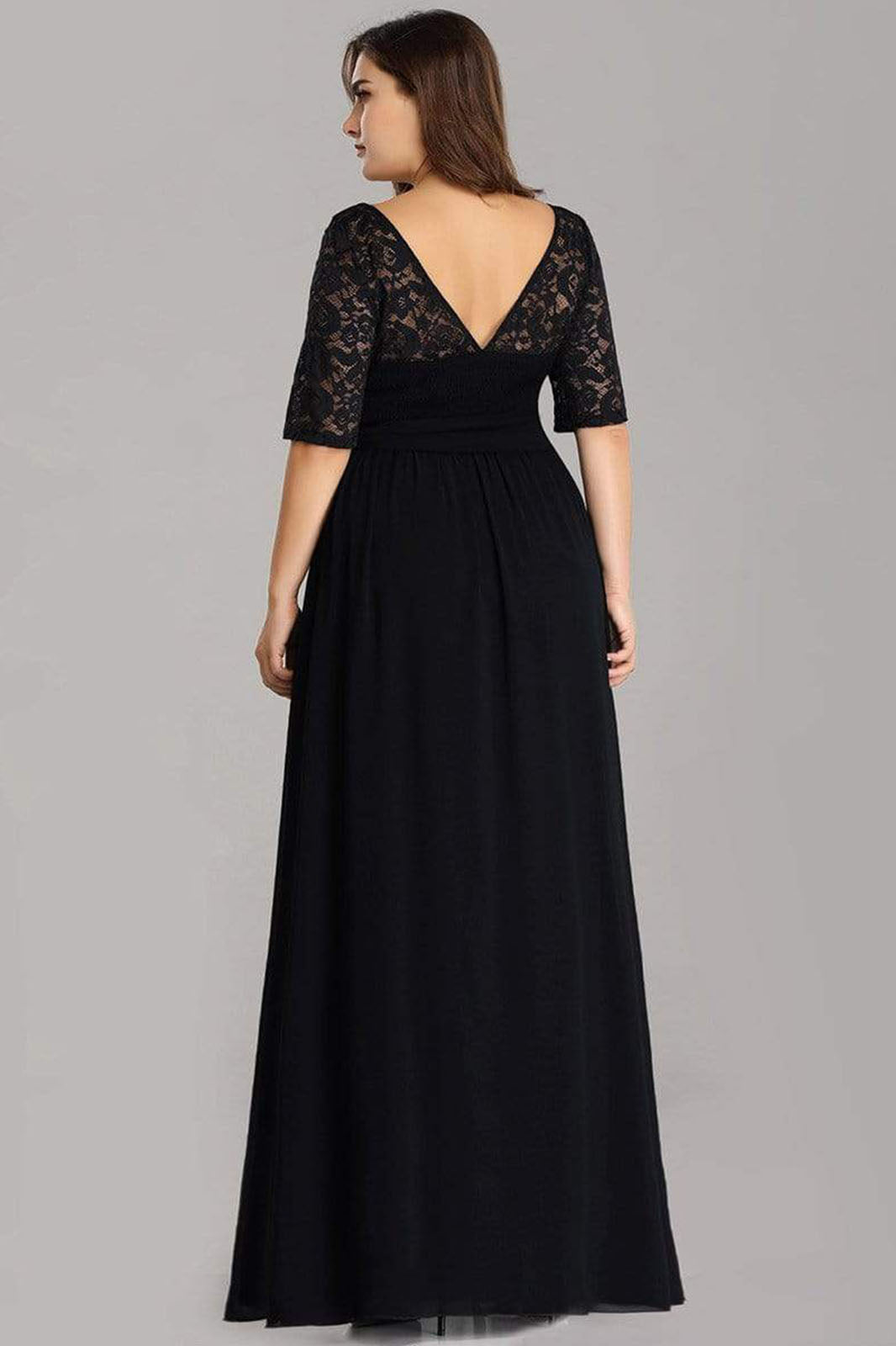 Black Fancy Georgette Long Gown