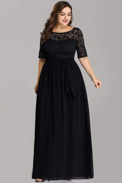 Black Fancy Georgette Long Gown