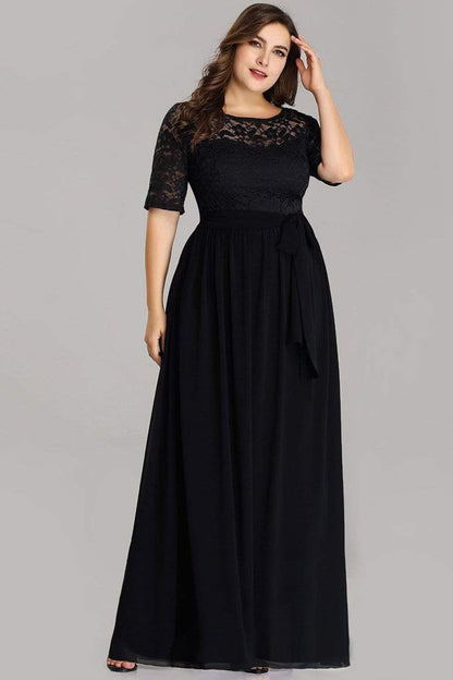 Black Fancy Georgette Long Gown