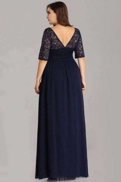 Dark Blue Fancy Georgette Long Gown