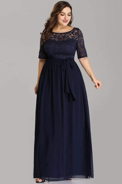 Dark Blue Fancy Georgette Long Gown