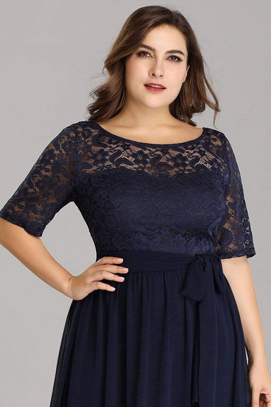 Dark Blue Fancy Georgette Long Gown