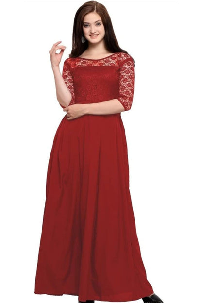 Red Fancy maxi dress