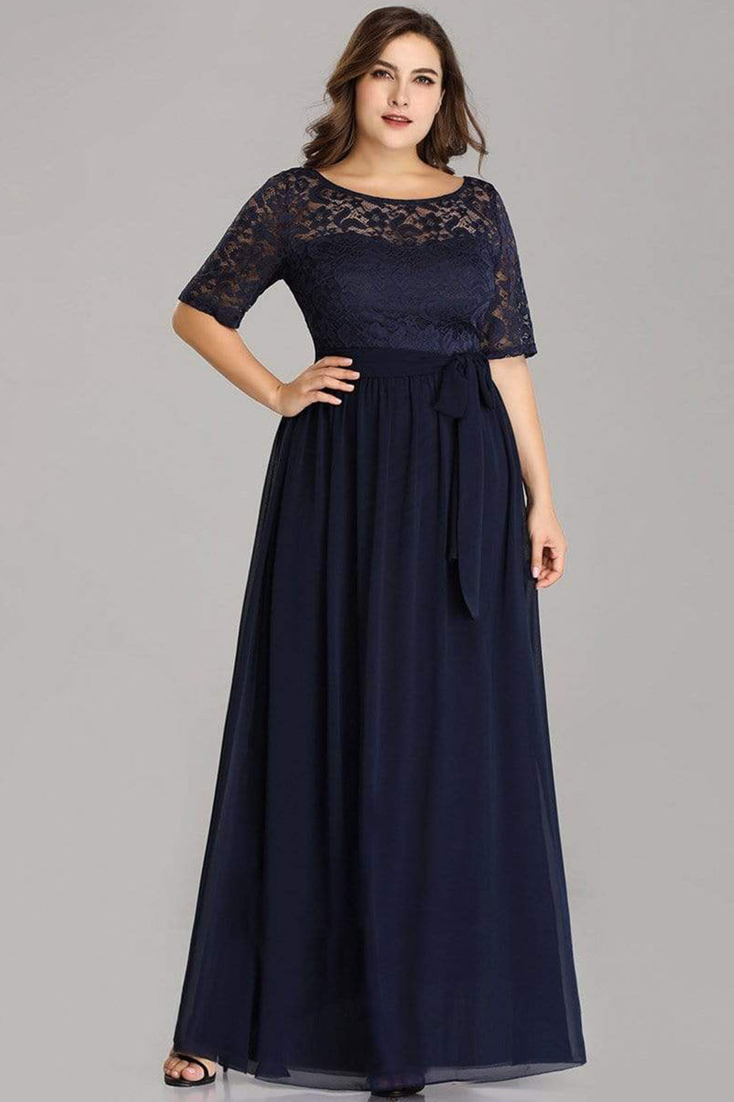 Dark Blue Fancy Georgette Long Gown