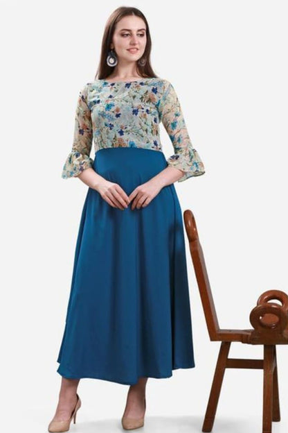 Rama Georgette Floral printed long dress