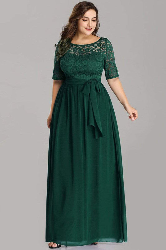 Dark Green Fancy Georgette Long Gown