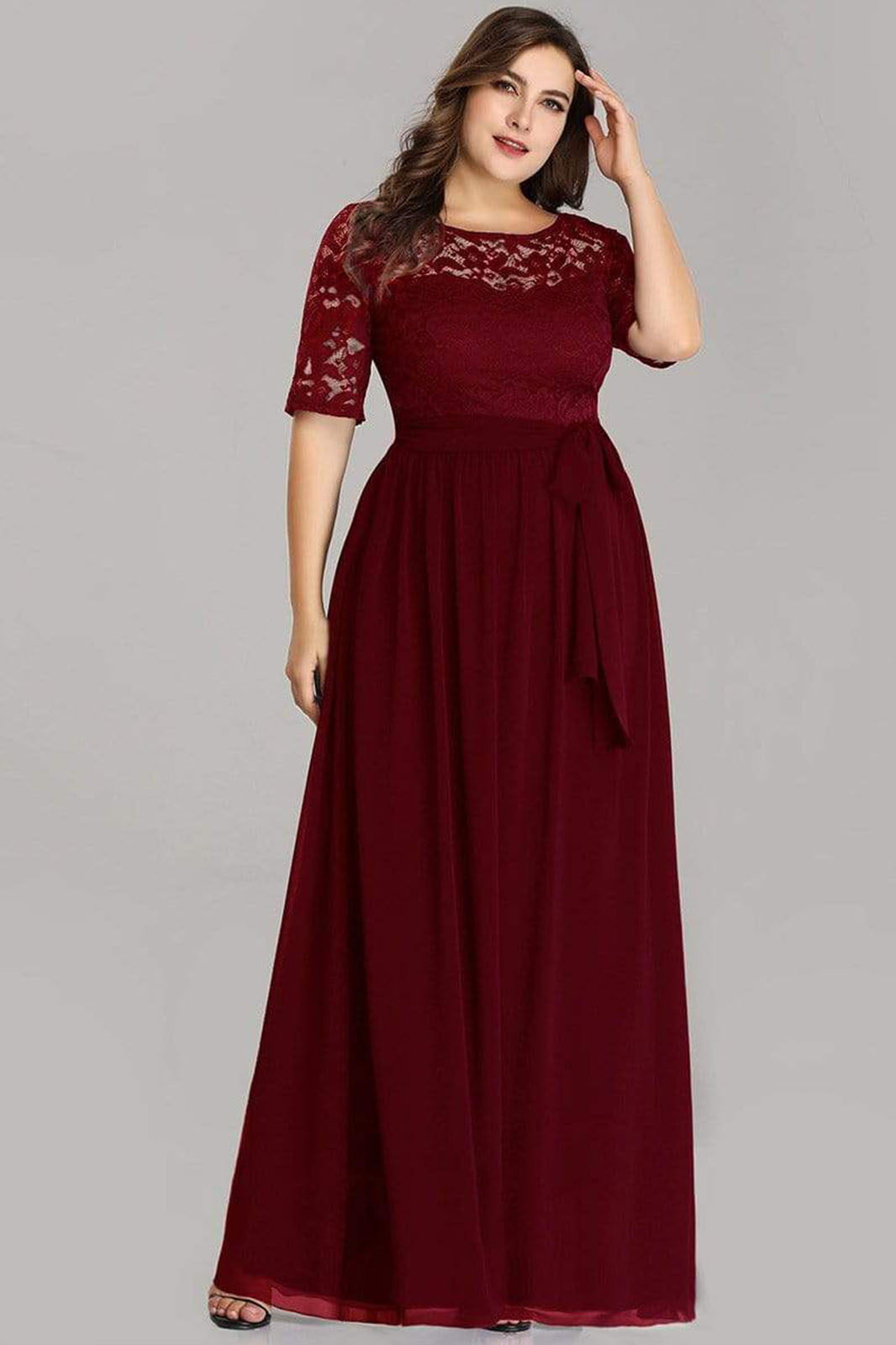 Maroon Fancy Georgette Long Gown