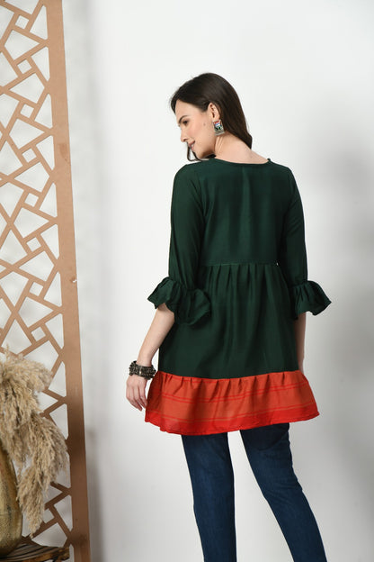 Green Long Tops & Tunics