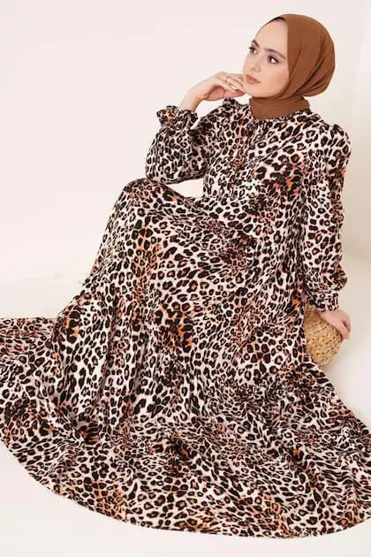 Leopard printed Stitched Burqa Casual Wear