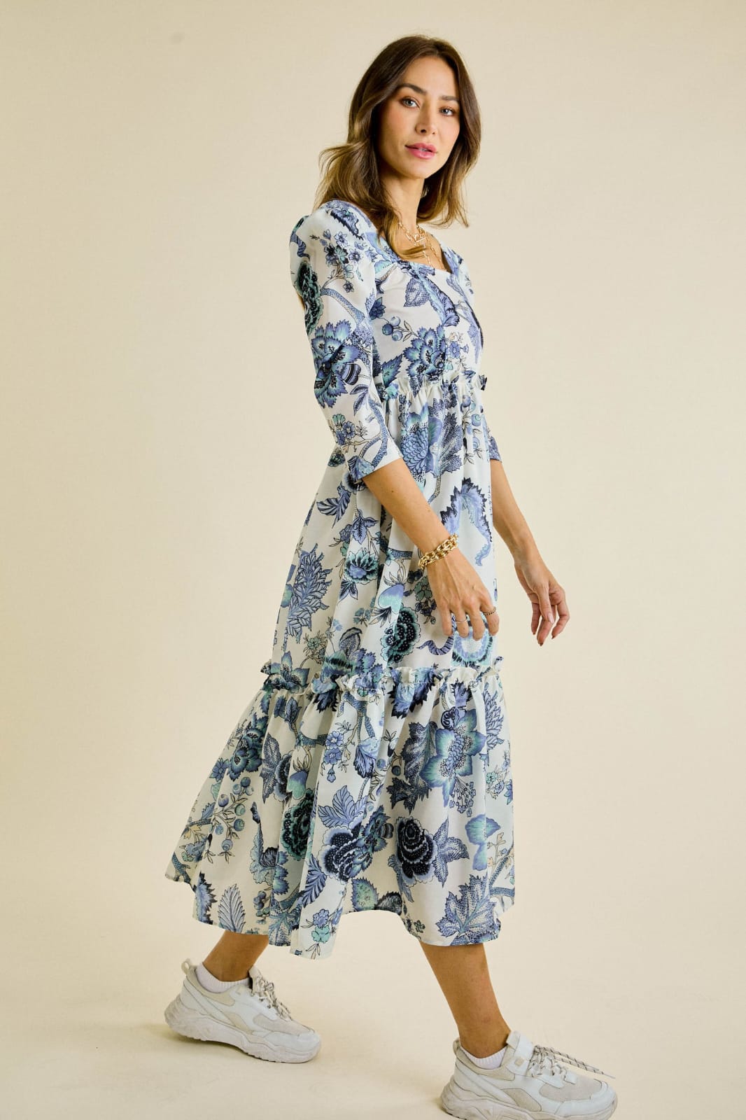 Blue Vintage Floral Dress