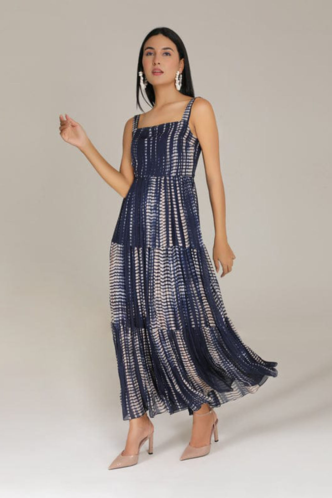 Black chain print fancy maxi