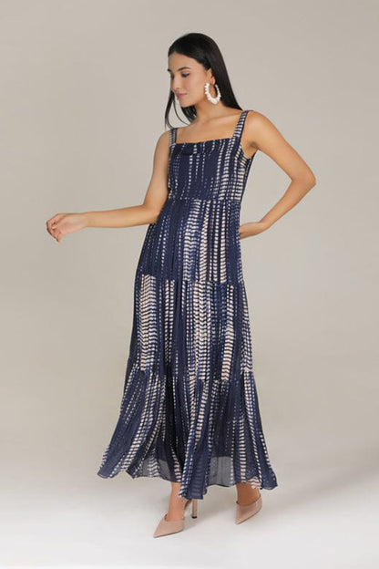 Black chain print fancy maxi